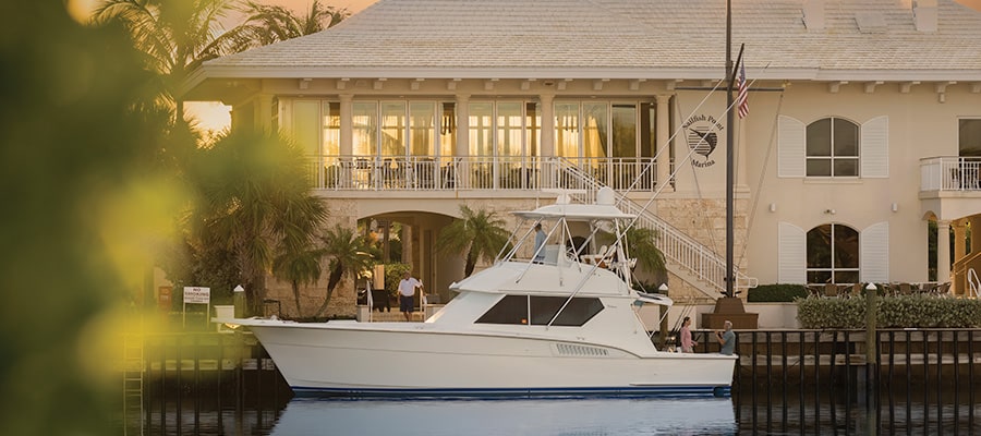 boat docked at sailfish point marina